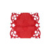 Red Daisy Deluxe Embroidered Plush Table Runner/Cover