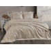 Double Bed Cover Made Of Jacquard And Chenille, Mink Brown, Dantela Armada
