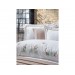 Cappuccino-Cream Embroidered Duck Duvet Cover Set In Cotton And Sateen