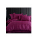 Ekose Purple Cotton Satin Double Duvet Cover Set