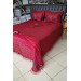 Elegant Double Bedspread Set Claret Red
