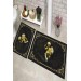 Luxurious Rectangular Bath Mat/Carpet Set Of 2 Pieces Black