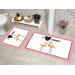 Luxurious Rectangular 2-Piece Flamingo Design Bath Mat/Rug Set In Powder Color