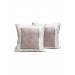 Two-Piece Cushion Cover, Cream-Brown Velvet Fabric