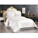 غطاء سرير من الدانتيل الفرنسي اللون كريمي
