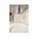 غطاء سرير لشخصين مزين بدانتيل فرنسي لون كريمي