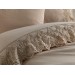 Hüsna Cappuccino French Lace Duvet Cover Set