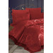 مفرش سرير من الدانتيل الفرنسي اللون خمري