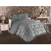 Chenille Wedding Comforter Set 7 Pieces French Lace Gray Color