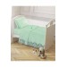 French Baby Bedspread, 7 Pieces, Decorated With Luxurious Lace, Mint Color