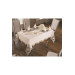 طقم مفرش طاولة فاخر من الجوبير الفرنسي 18 قطعة لون ذهبي-اكرو/ اوف وايت / كريمي فاتح