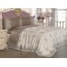 طقم السرير للعرائس من قماش الجبر الفرنسي لون الكابتشينو