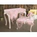 5-Piece Chenille And French Guipure Bedding Set For Living Room Powder/Light Pink Elit