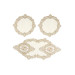 Bedspread Set For The Bedroom Of Chanel And French Guipure 3 Pieces, Gold-Acro/Off-White/Light Cream Elit