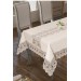 French Guipure Sunny Linen Table Cloth Cream 160X220 Cm