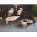 5-Piece French Velvet Lace Living Room Table Runner Set, Iridescent Pink