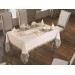 Yasemin Tablecloth Made Of French Velvet And Guipure, Gold-Acro/ Off-White/ Light Cream