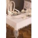 Velvet Tablecloth 160X220 Cm, Cream Color