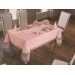 Yasemin French Velvet And Guipure Table Runner In Powdery/Light Pink Colour
