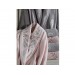 Luxurious Embroidered Cotton Bathrobe/Robe Set In Grey-Powder/Light Pink Larosa