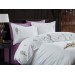 Lavender Embroidered Cotton Sateen Double Duvet Cover Set