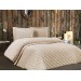 Velvet Quilted Double Bed Cover/Mattress Set Cappuccino Lima
