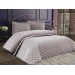 Lima Gray Velvet Quilted Double Bed Cover/Mattress Set