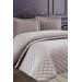 Lima Gray Velvet Quilted Double Bed Cover/Mattress Set