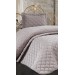 Lima Gray Velvet Quilted Single Bed Cover/Mattress Set