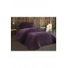 Lima Purple Velvet Single Quilted Bedspread/Single Bedspread Set