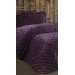 Lima Purple Velvet Single Quilted Bedspread/Single Bedspread Set