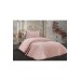 Velvet Single Quilted Bedspread/ Bed Cover Set In Lima Powder/Light Pink