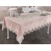 Lisa French Laced Velvet Tablecloth Powder