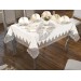 18-Piece Lisa Silver-Cream Placemat/Table Cover Set