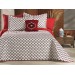 Melodie Double Bedspread 4 Pieces Cream Claret Red