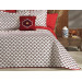 Melodie Double Bedspread 4 Pieces Cream Claret Red