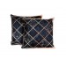 Pillow Cover Of Two Pieces Of Velvet Fabric, Black Mirror