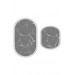 2-Piece Oval Cracked Bath Mat/Rug Set In Grey-White
