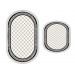 Two Piece Oval Bathroom Rug Set With Damask Design In White Color