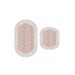 2-Piece Oval Bath Mat Set, Dama Powder/Light Pink