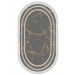 طقم بساط/سجاد حمام بيضاوي الشكل مكون من قطعتين لون رمادي-ذهبي Linear Stone