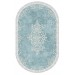 2-Piece Oval Fringe Oval Fringe Anti-Skid Floor Bath Mat/Rug Set In Turquoise
