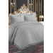 Lace Quilted Ultrasonic Double Bedspread Gray