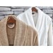 6-Piece Combed Cotton Bathrobe/Robe Set Cream/Beige Peren