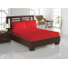 طقم شرشف/غطاء سرير زوجي مطاطي لون أحمر- أسود Perla