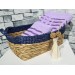 100% Cotton Jacquard Two-Piece Plain Lilac Towel Set