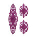 3-Piece Velvet Coverlet/Range Cover Set For Living Room Roseart Purple