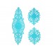 3-Piece Velvet Coverlet/Pedlet Set For Living Room Roseart Turquoise