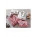 Pale Pink-Cream Jacquard Family Bathrobe/Robe Set By Rosel Bukle