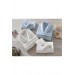 Family Robe/Bathrobe Set In Blue-Cream Jacquard Rosel Bukle